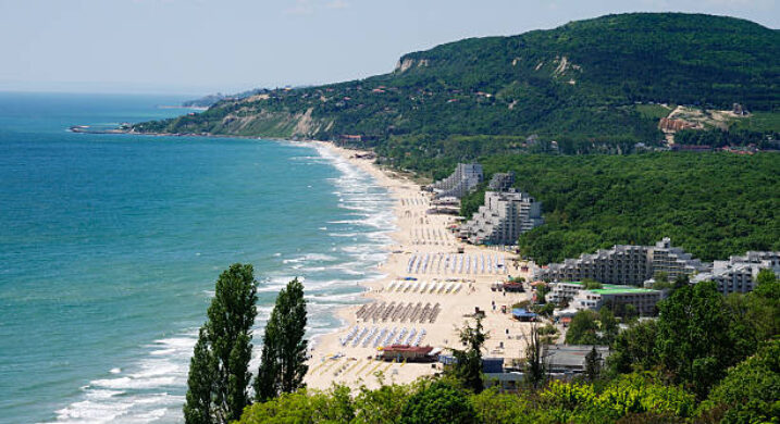 Albena resort, at Black Sea, near Varna, Bulgaria. Panoramic view.